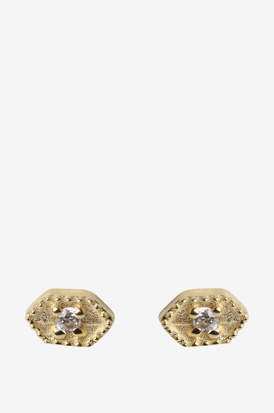 Clous d'oreilles dorés avec zircons blancs Tara