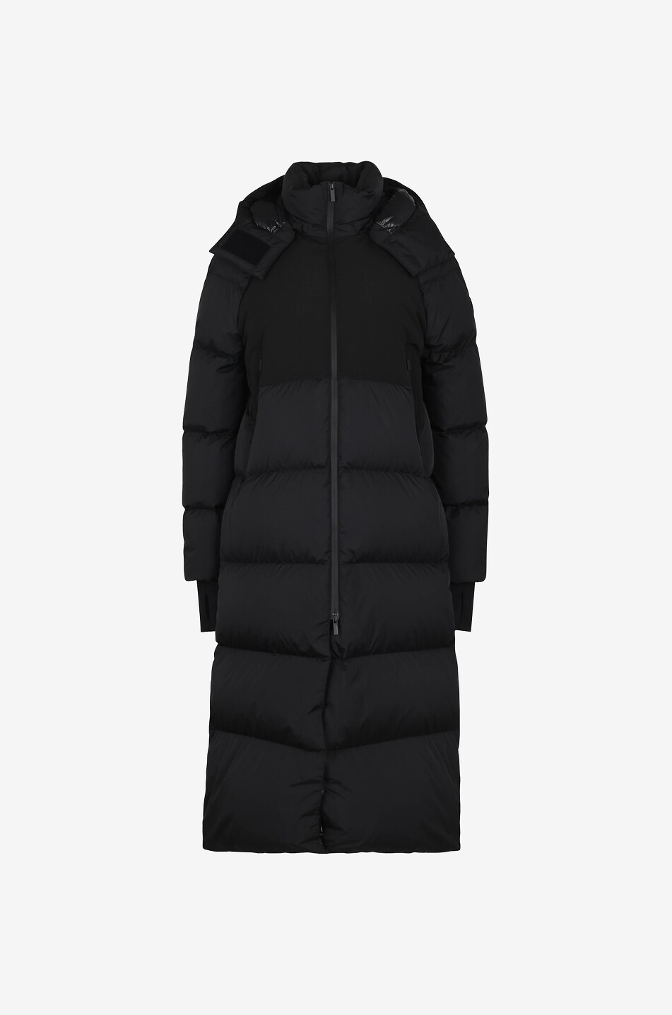 Heliotrope long hooded oversize down jacket MONCLER BLACK