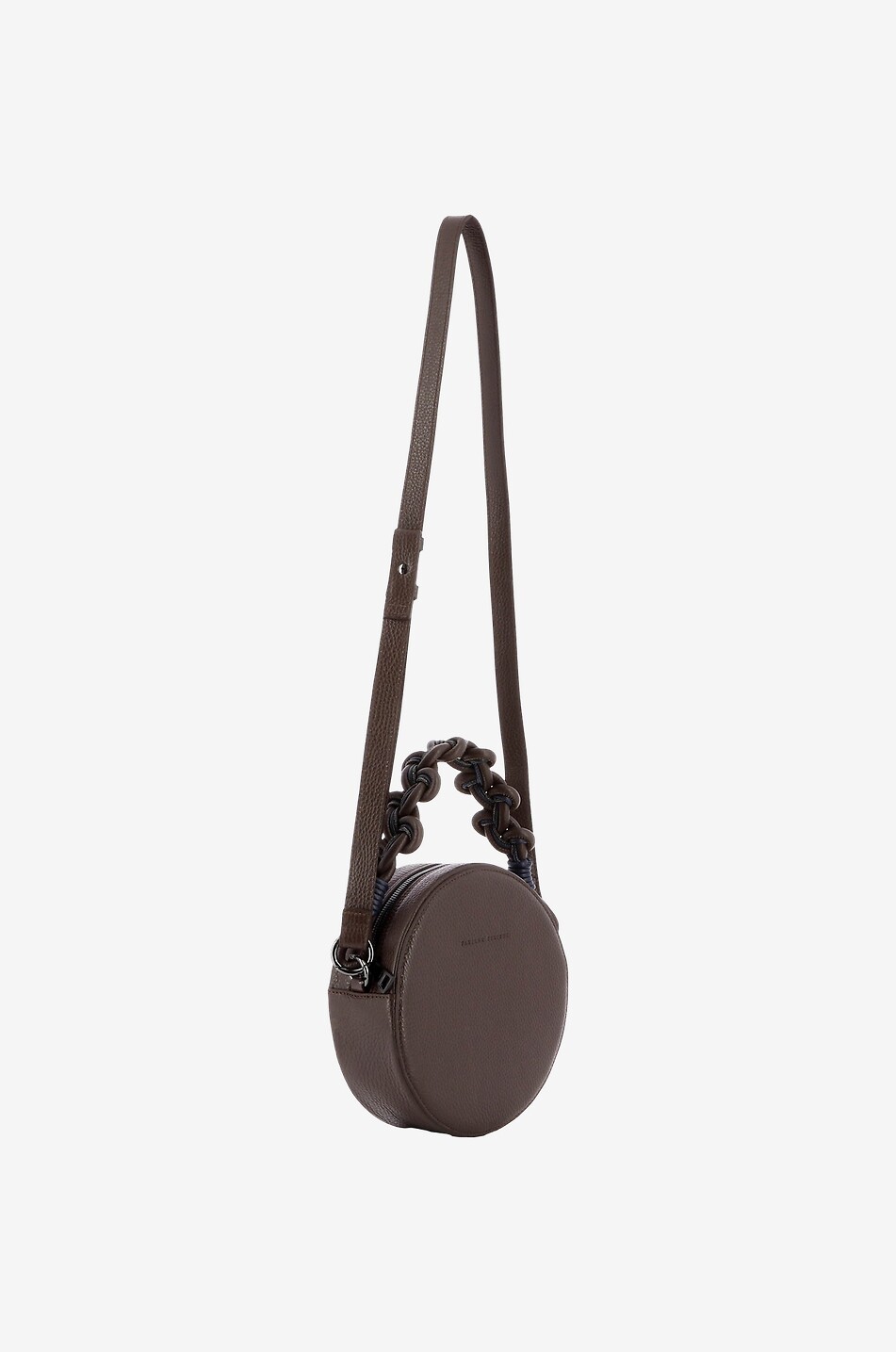 FABIANA FILIPPI Grained leather circle handbag Women DARK BROWN 5