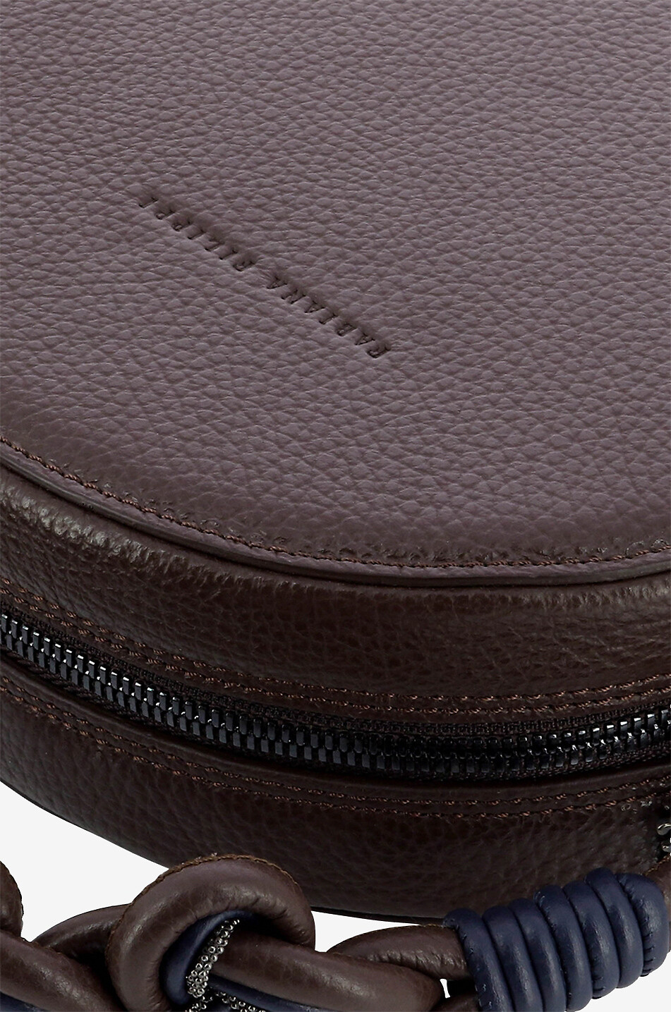 FABIANA FILIPPI Grained leather circle handbag Women DARK BROWN 6