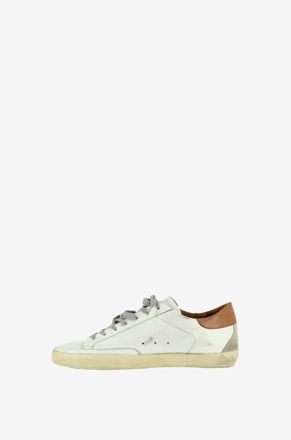 GOLDEN GOOSE Baskets à lacets en cuir Superstar Homme BLANC 3