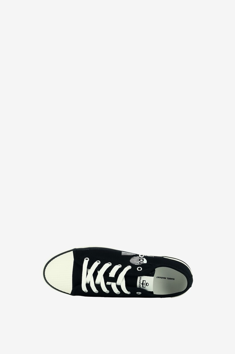 ISABEL MARANT Baskets basses à lacets en toile imprimée logo Binkooh Homme NOIR 5