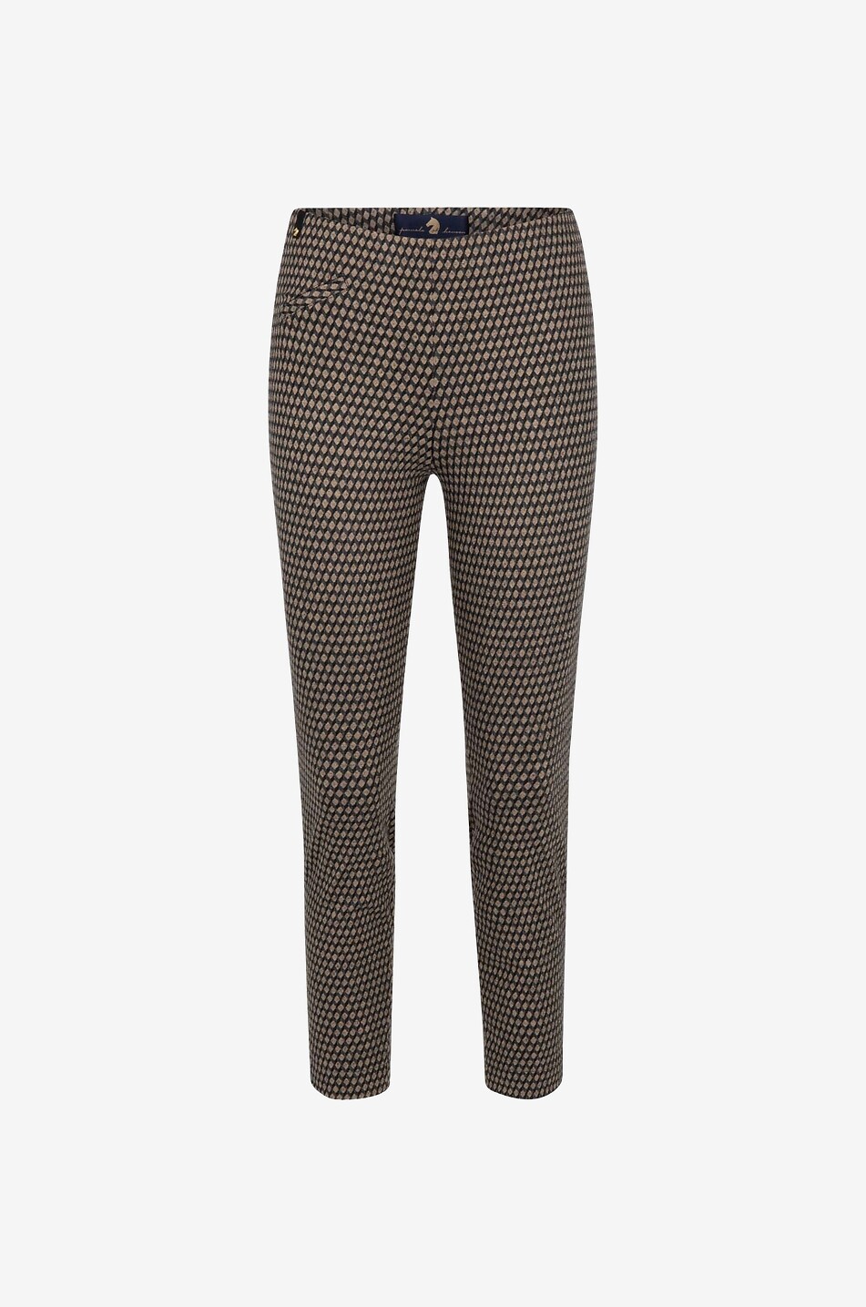 PAMELA HENSON Salt diamond patterned jersey skinny fit trousers Women CAMEL 1