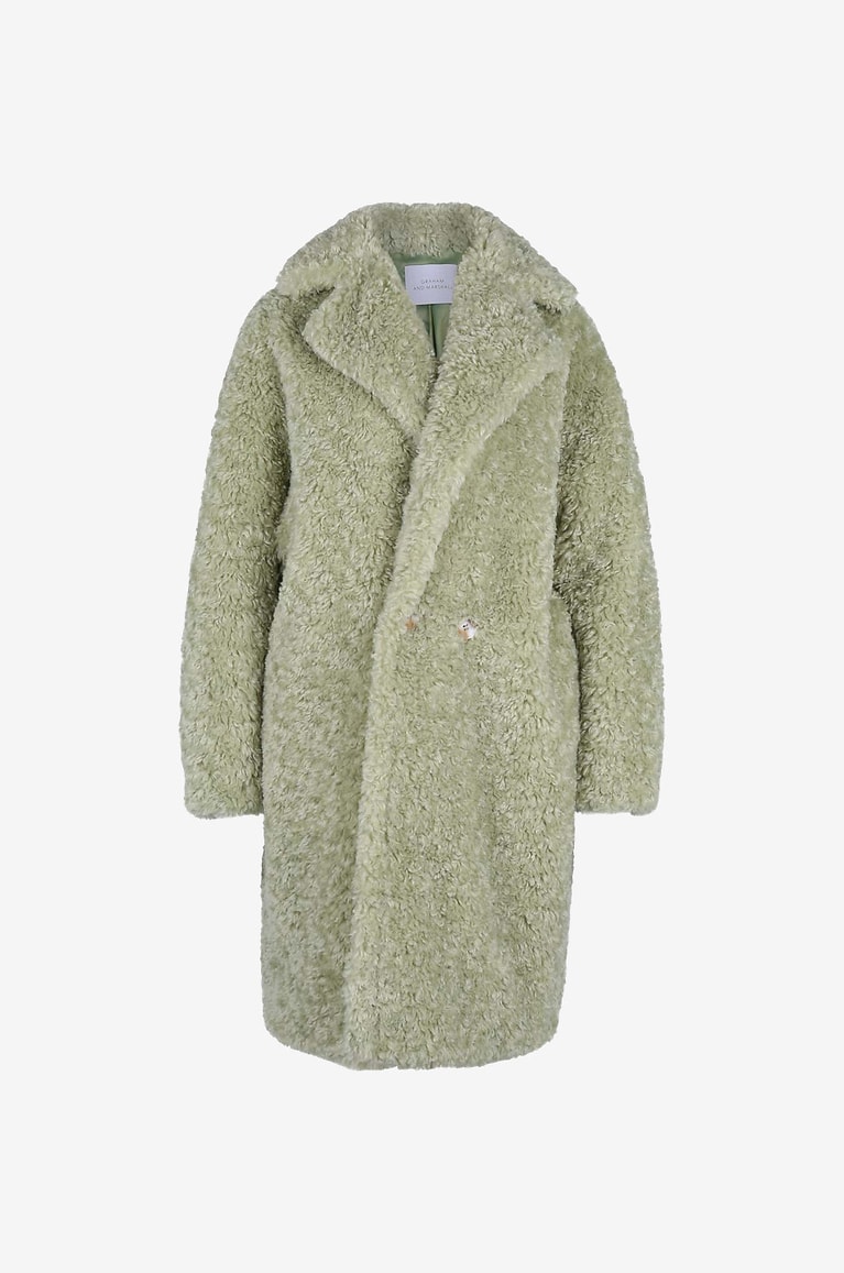 GRAHAM&MARSHALL Manteau long en fourrure synthétique Femme VERT CLAIR 1