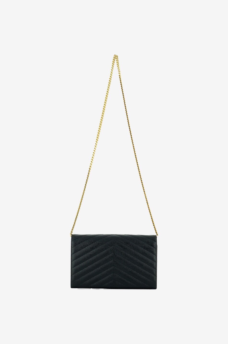 SAINT LAURENT PARIS Portefeuille chaîne en cuir matelassé Cassandre Femme NOIR 3