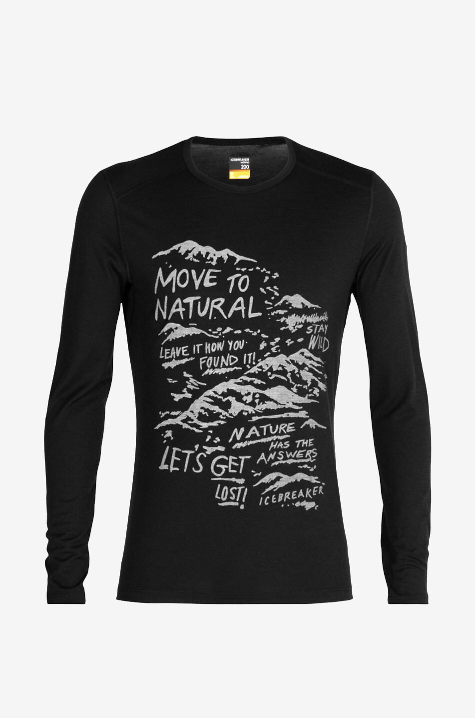 ICE BREAKER 200 Oasis LS Crewe Travel Diaries long-sleeved T-shirt Men BLACK 1