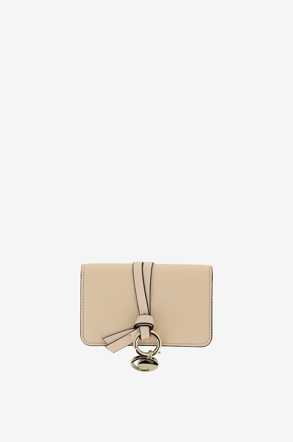 CHLOE Alphabet leather business card case Women PINK 1