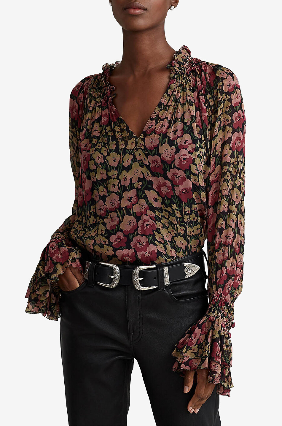 POLO RALPH LAUREN Transparente Bluse mit Blütenprint Damen BUNT 2