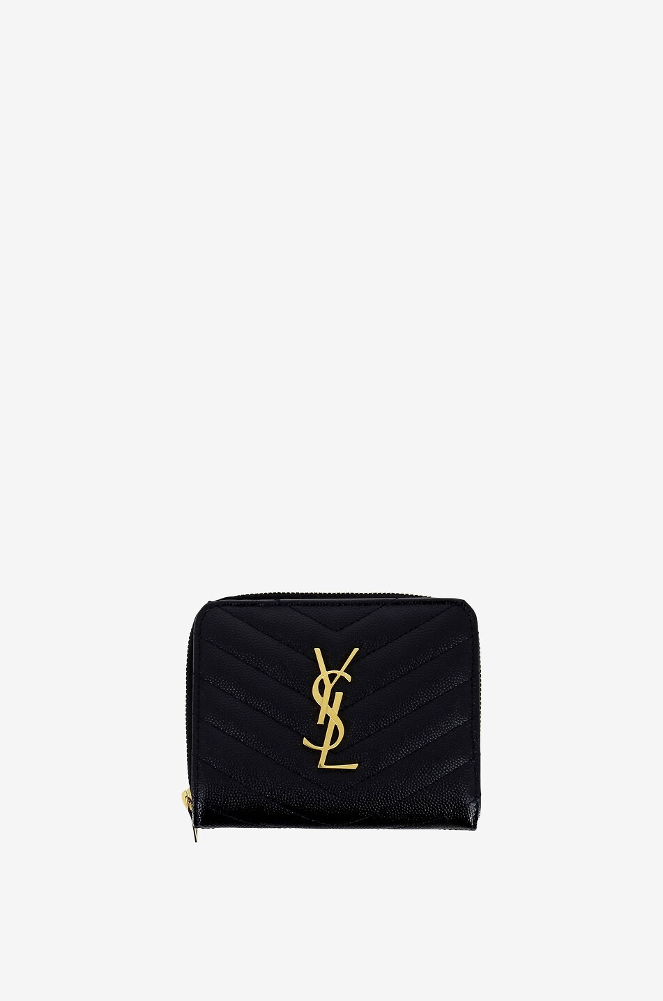 Monogram zip-around compact wallet