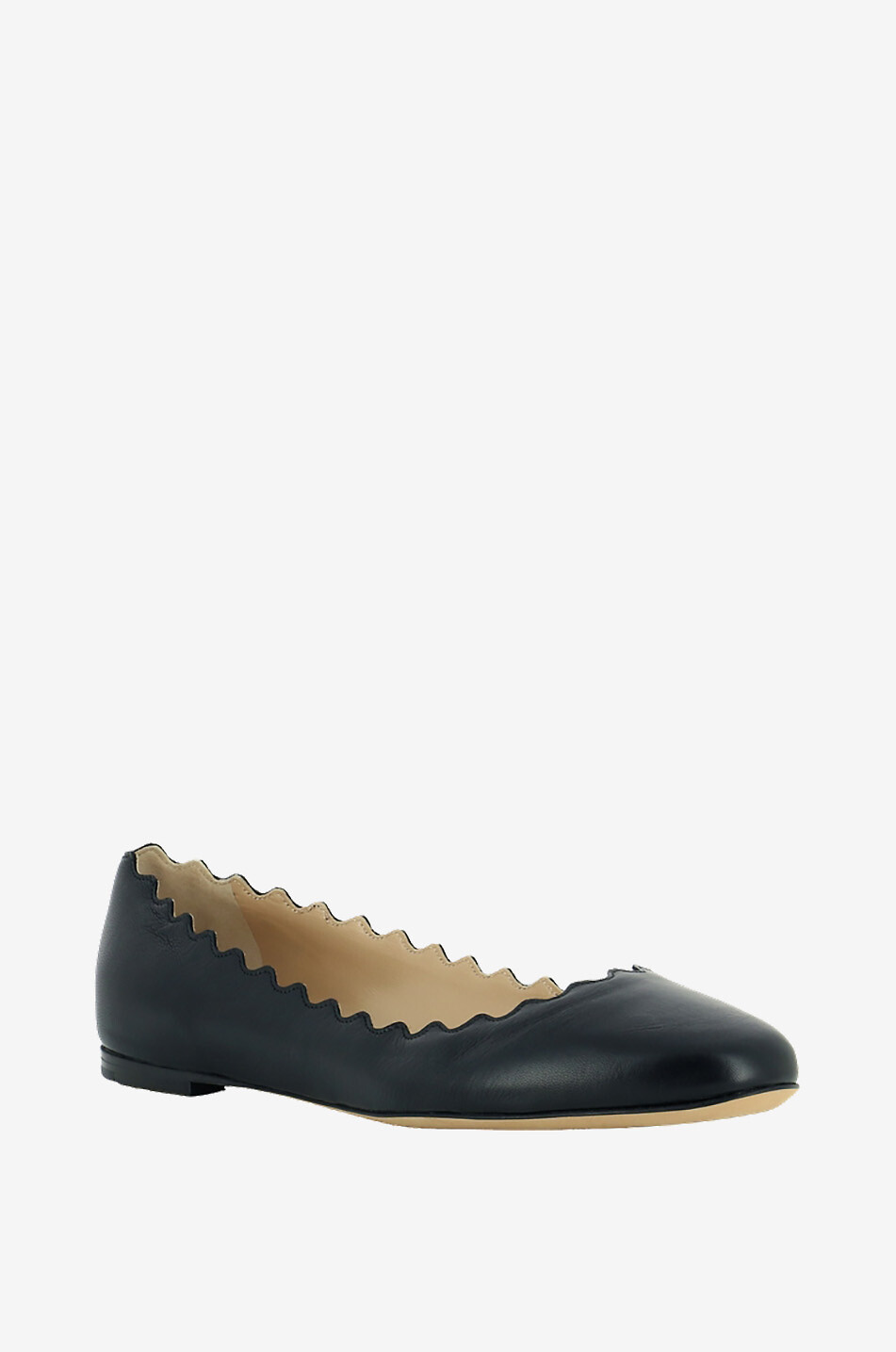 Lauren scalloped leather ballet flats