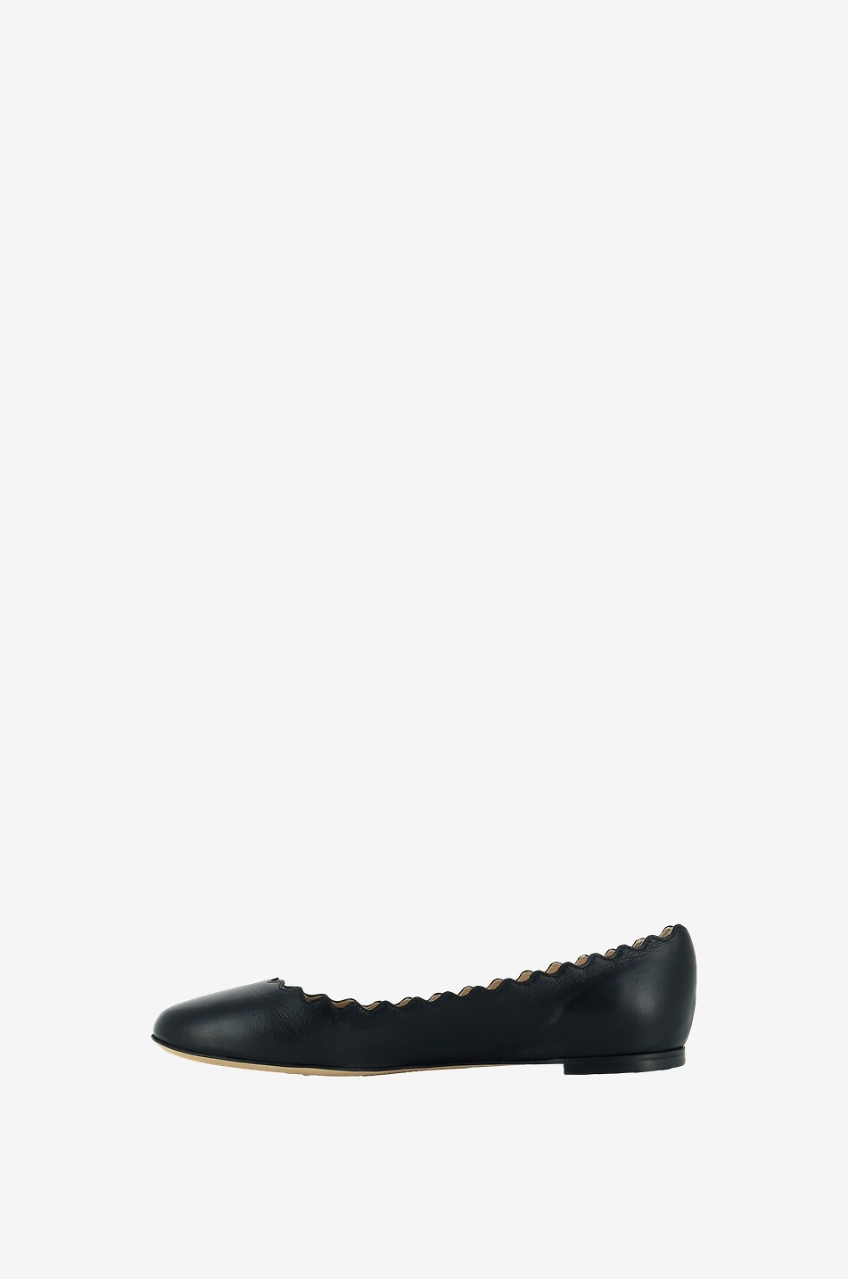 Lauren scalloped leather ballet flats