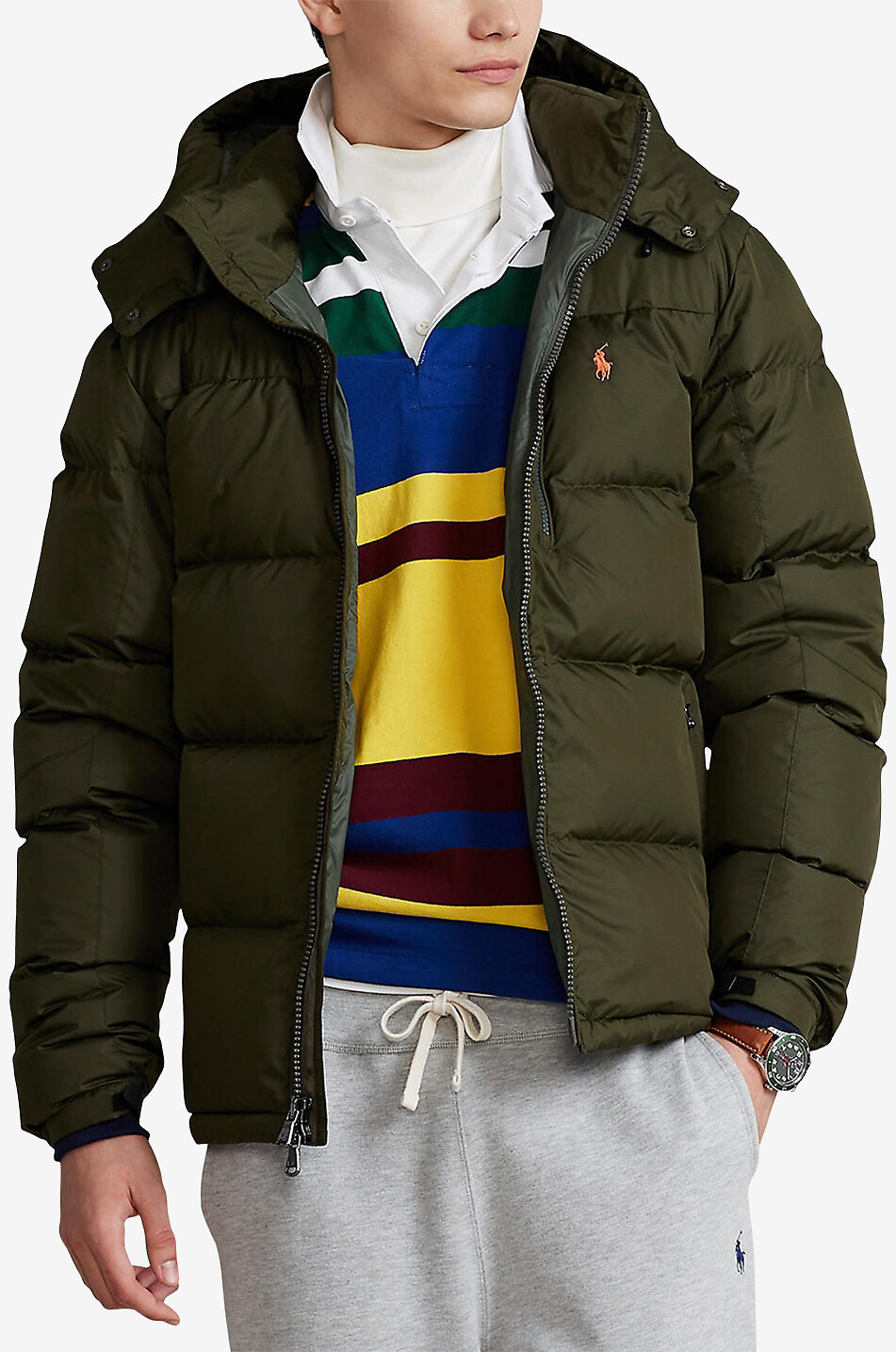 POLO RALPH LAUREN Lange Daunenjacke mit abnehmbarer Kapuze El Cap Herren MITTELGRÜN 2