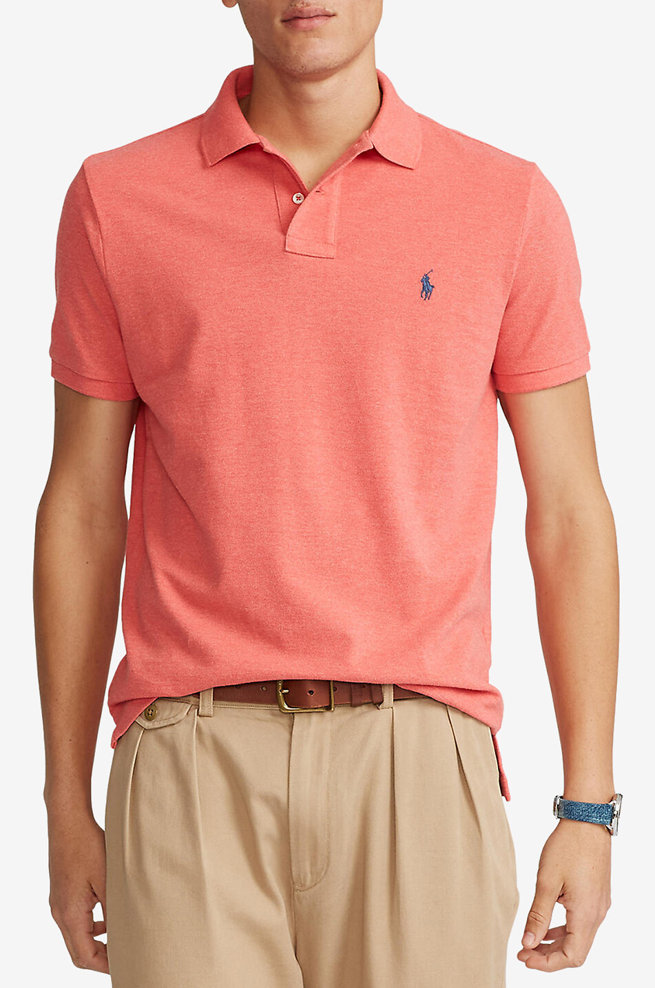 POLO RALPH LAUREN Polohemd aus Baumwollpiqué mit Pony-Stickerei Custom Slim Fit Herren MITTELROT 3