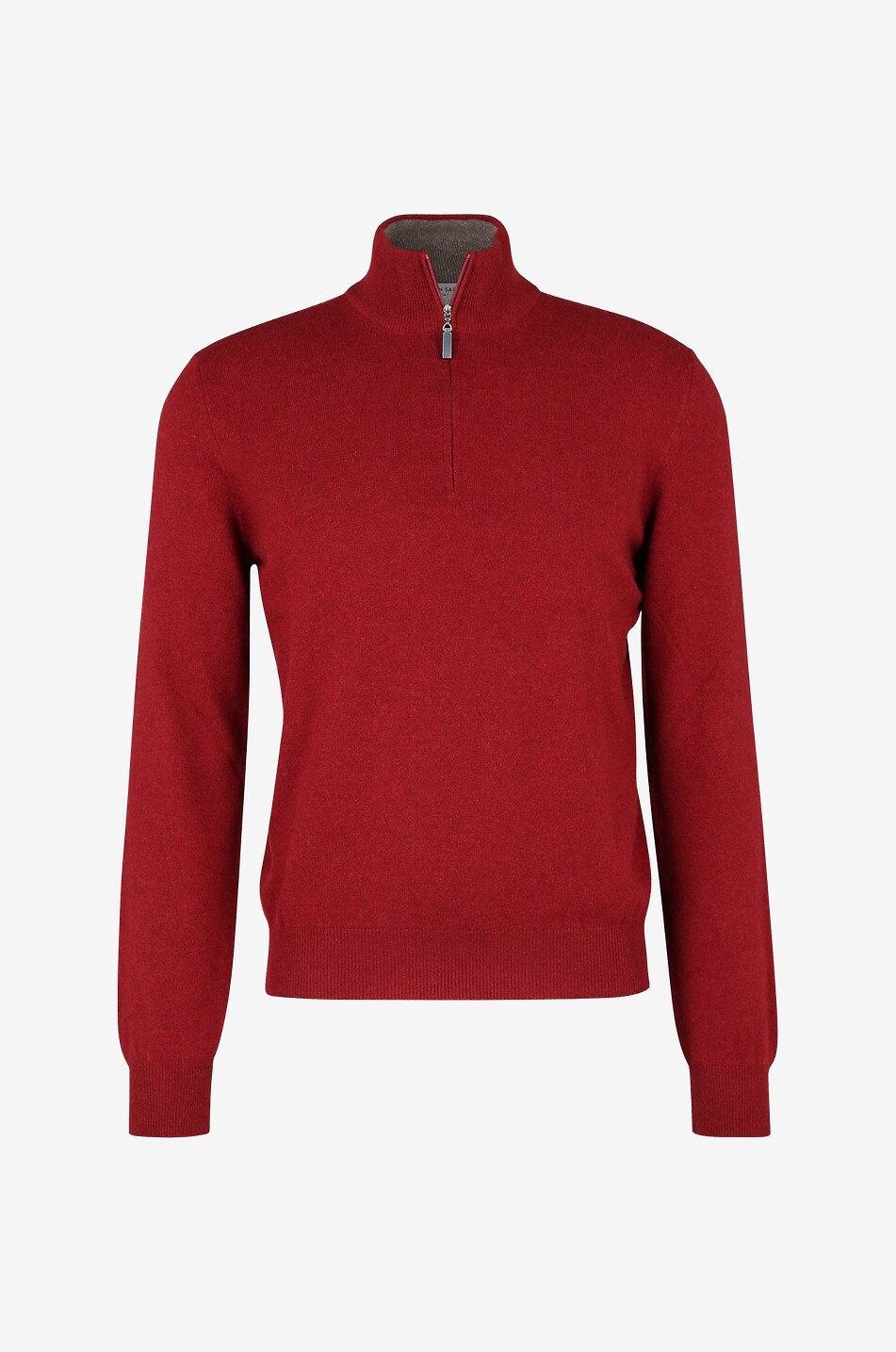 Pull fin col montant zippé en cachemire