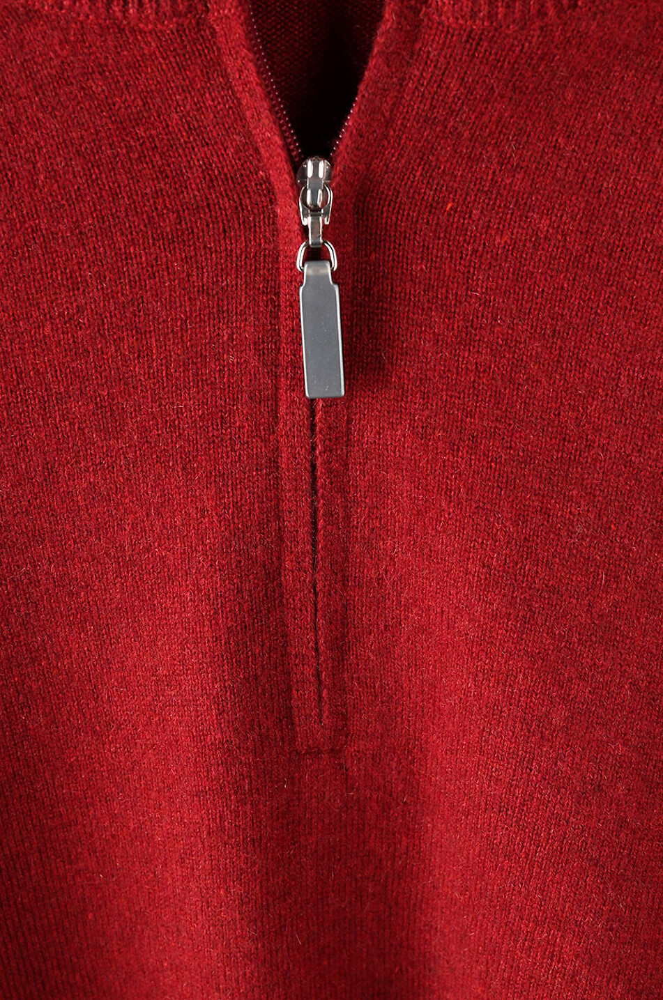 GRAN SASSO Pull fin col montant zippé en cachemire Homme ROUGE MOYEN 3