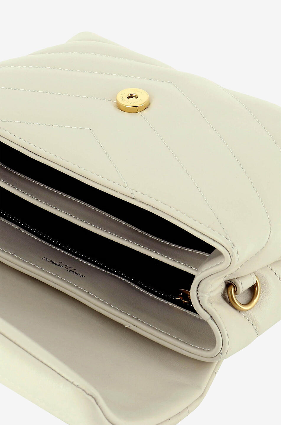 SAINT LAURENT PARIS Loulou Toy quilted smooth leather mini shoulder bag Women EGGSHELL 5