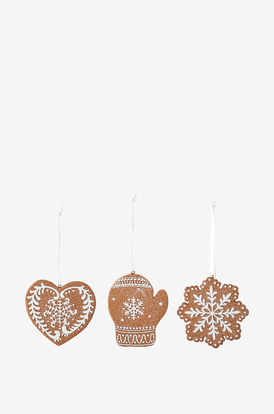 Pearl iced gingerbread ornaments