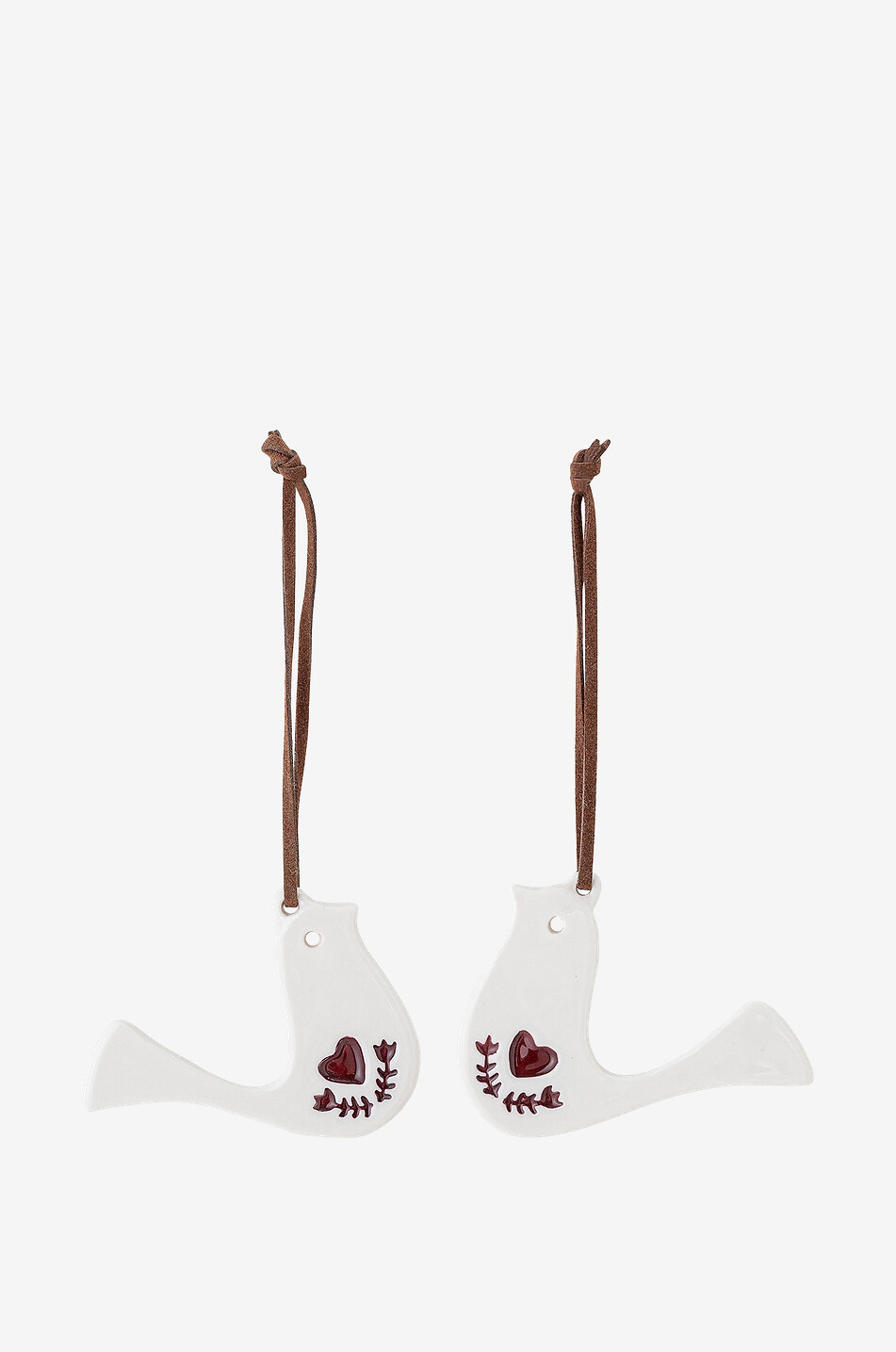 Set de deux ornements oiseau en grès Paulia