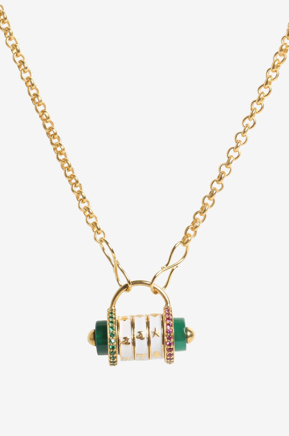 CAROLINE DE BENOIST Mot de Passe Jackpot Horizontal golden necklace Women MULTI COLOURED 2 1