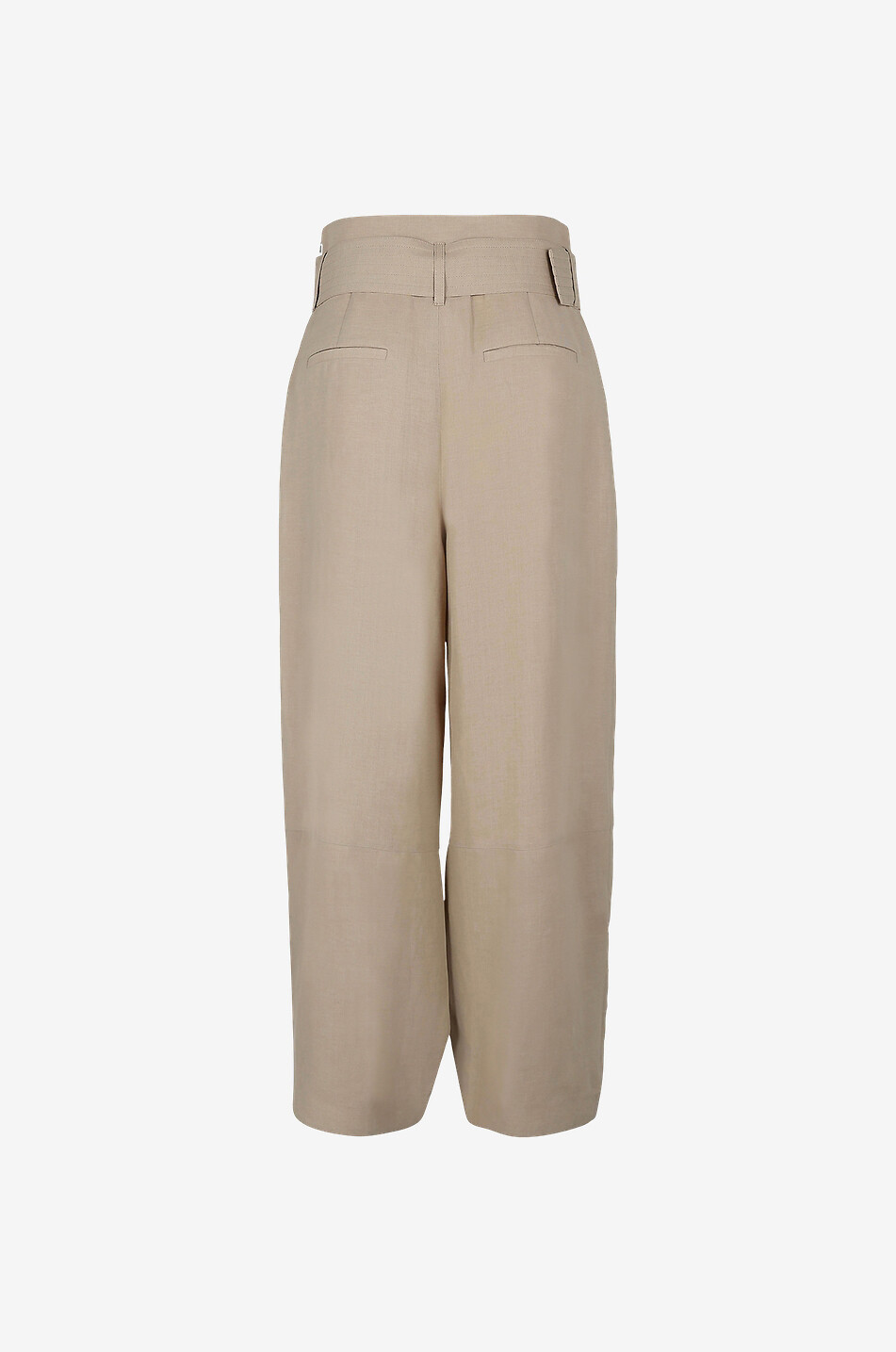 FABIANA FILIPPI Pantalon carotte taille haute en sergé léger Femme BEIGE 2