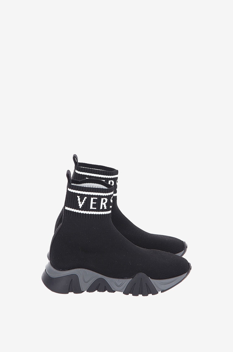 VERSACE Baskets chaussette enfant motif logo Garçon NOIR 2