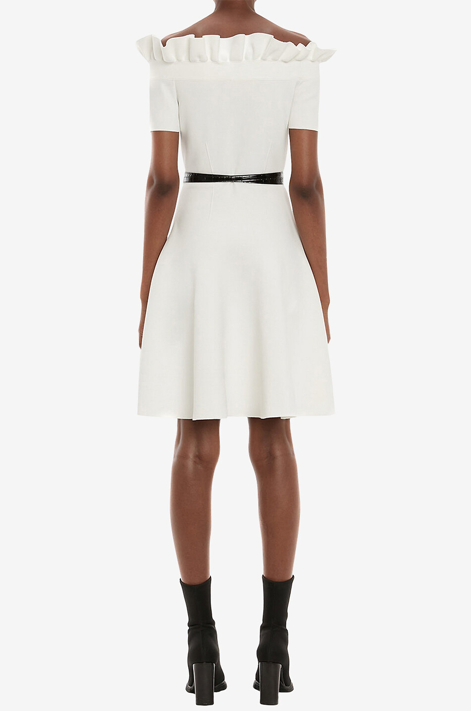 ALEXANDER McQUEEN Midikleid mit Rüschenkragen Damen CREMEFARBEN 4