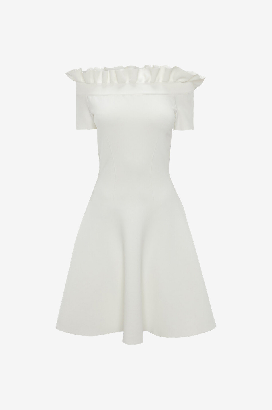 ALEXANDER McQUEEN Midikleid mit Rüschenkragen Damen CREMEFARBEN 1