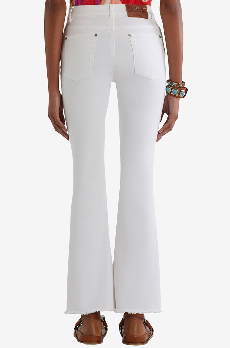 ETRO Jean droit brodé de fleurs Femme BLANC 4