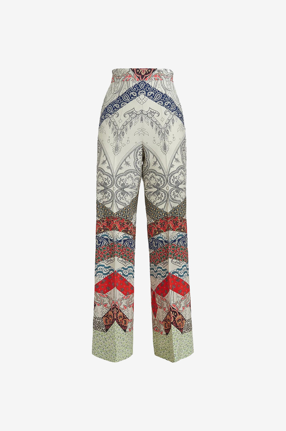 Pantalon large en soie imprime patchwork ETRO Bongenie Outlet