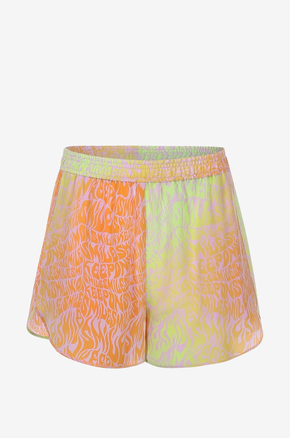Keep On Smiling printed silk shorts