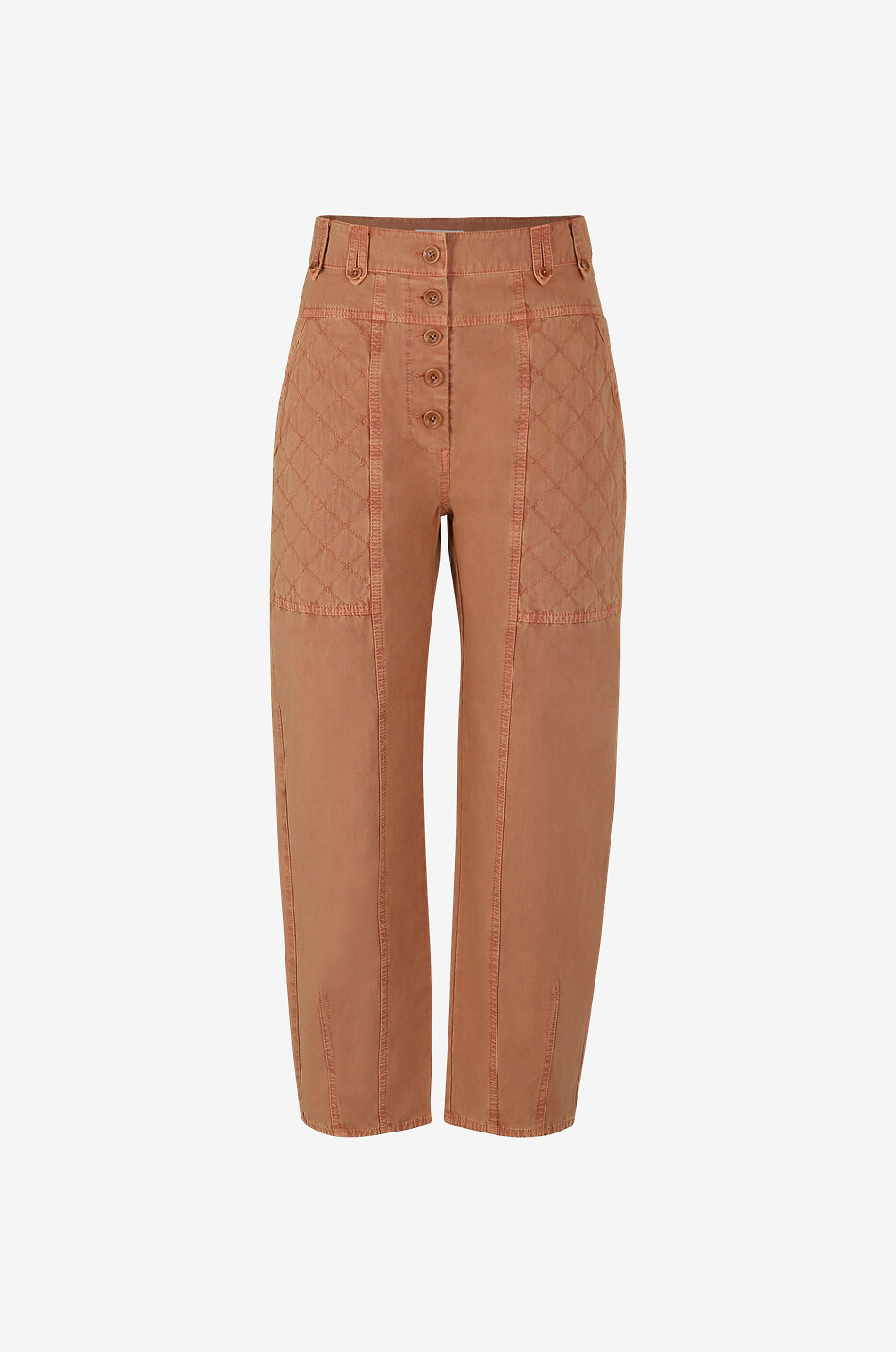 Cambrie straight-leg cotton trousers