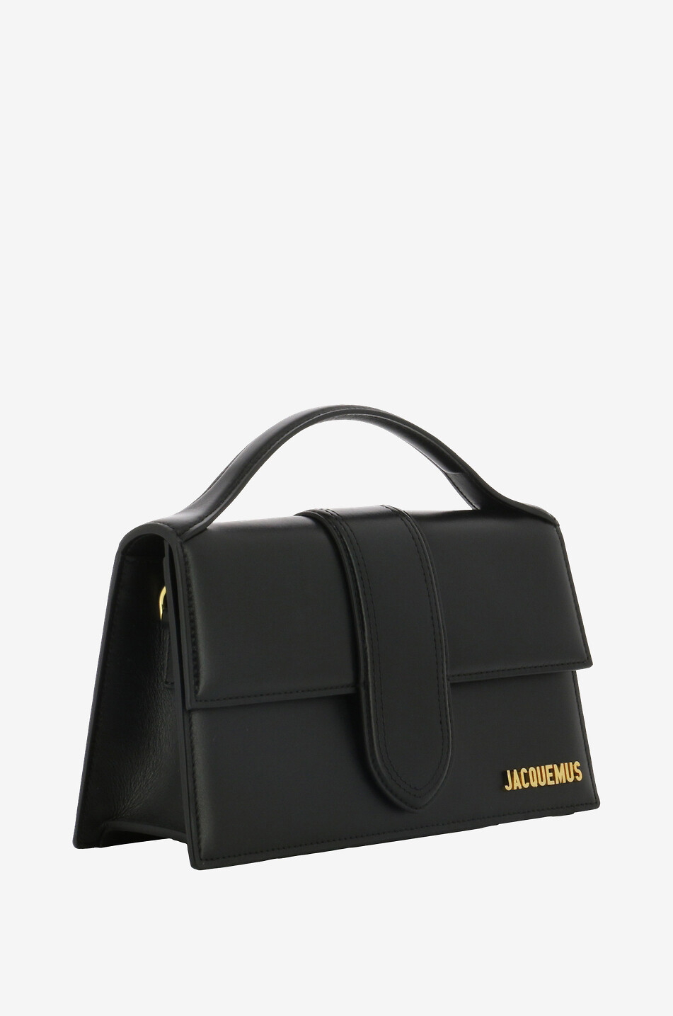 JACQUEMUS Sac à main en cuir lisse Le Grand Bambino Femme NOIR 2