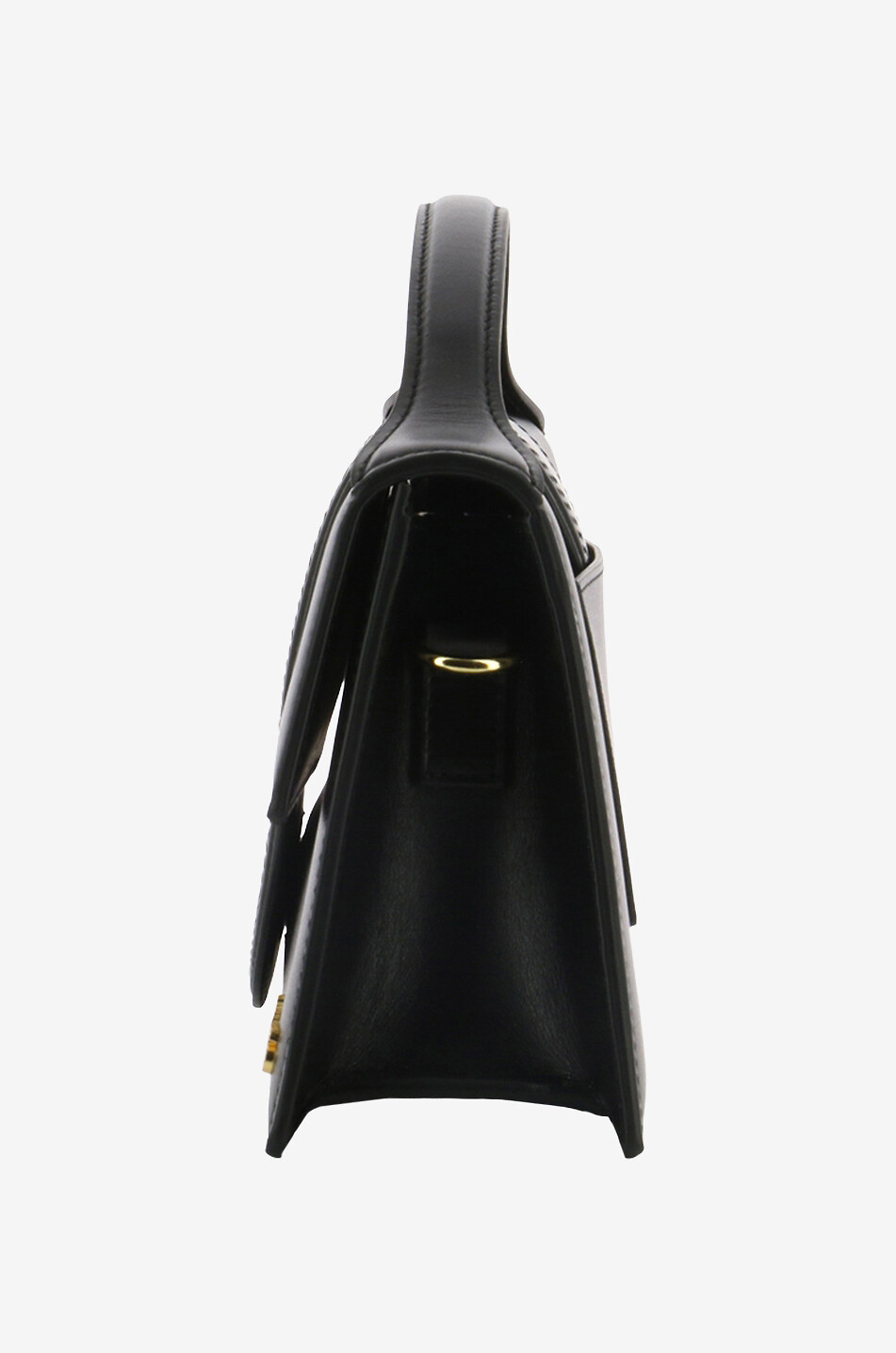 JACQUEMUS Sac à main en cuir lisse Le Grand Bambino Femme NOIR 4