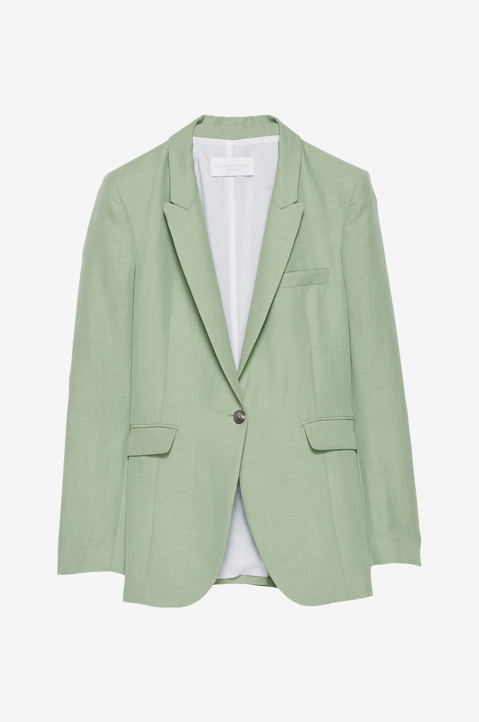 Einreihiger Blazer aus Viskose und Leinen