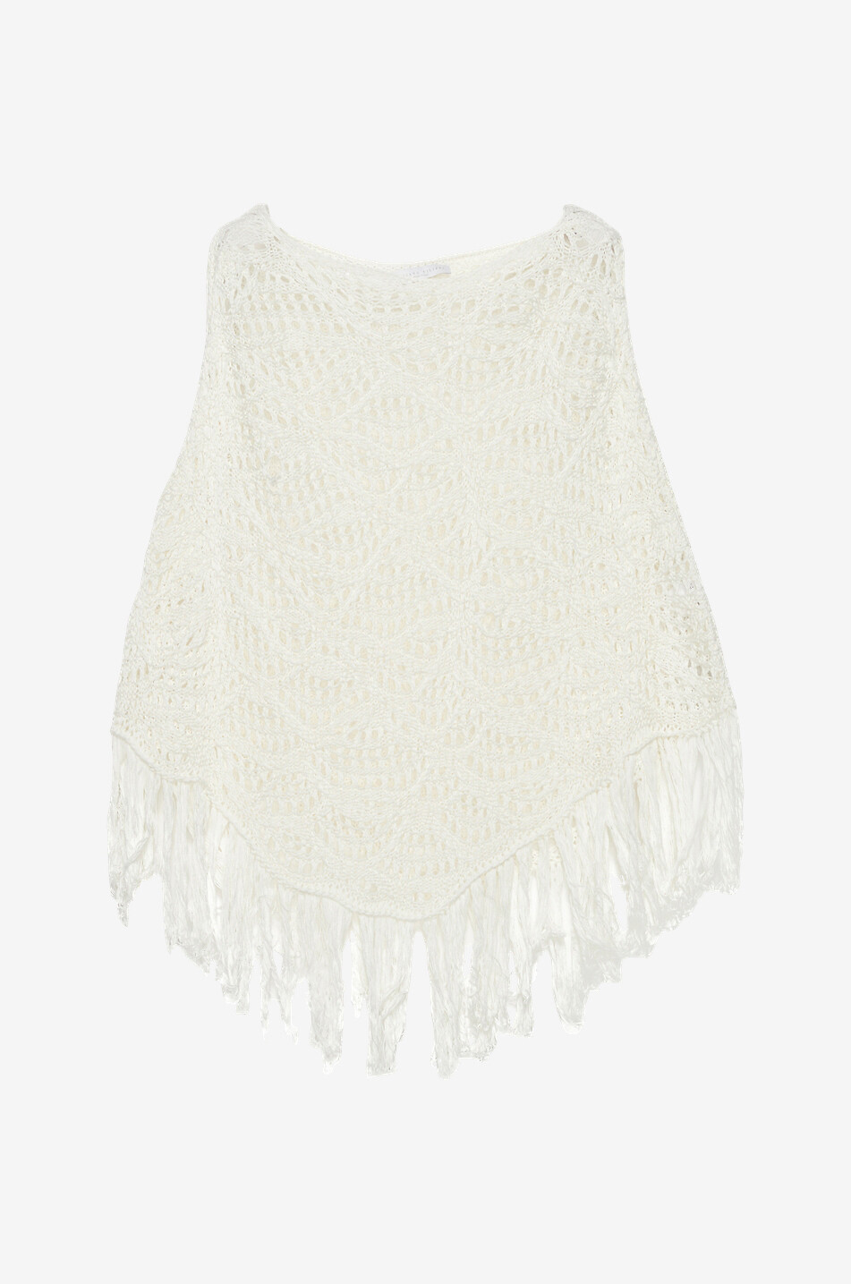 FABIANA FILIPPI Crochet effect openwork organic cotton cape Women WHITE 1