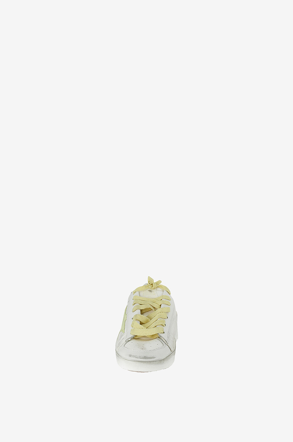 GOLDEN GOOSE Baskets plates à lacets en cuir Stardan Femme JAUNE 2
