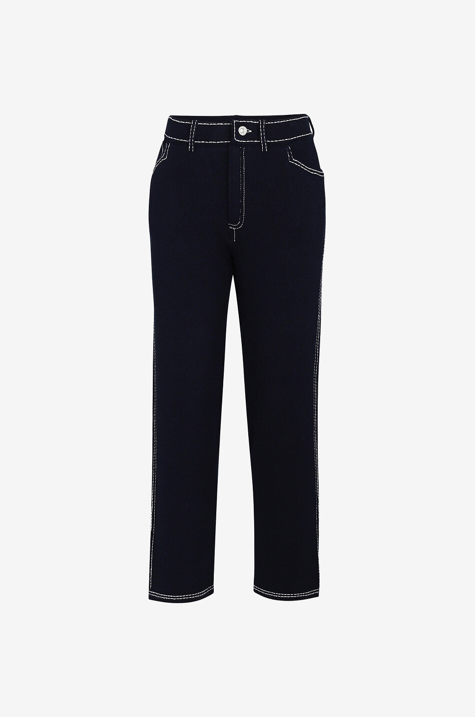 Boyfriend-Hose aus Kaschmir und Baumwolle