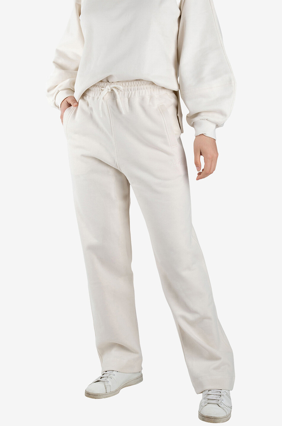GANNI Jogginghose mit geradem Bein Software Isoli Damen Hellbeige 4