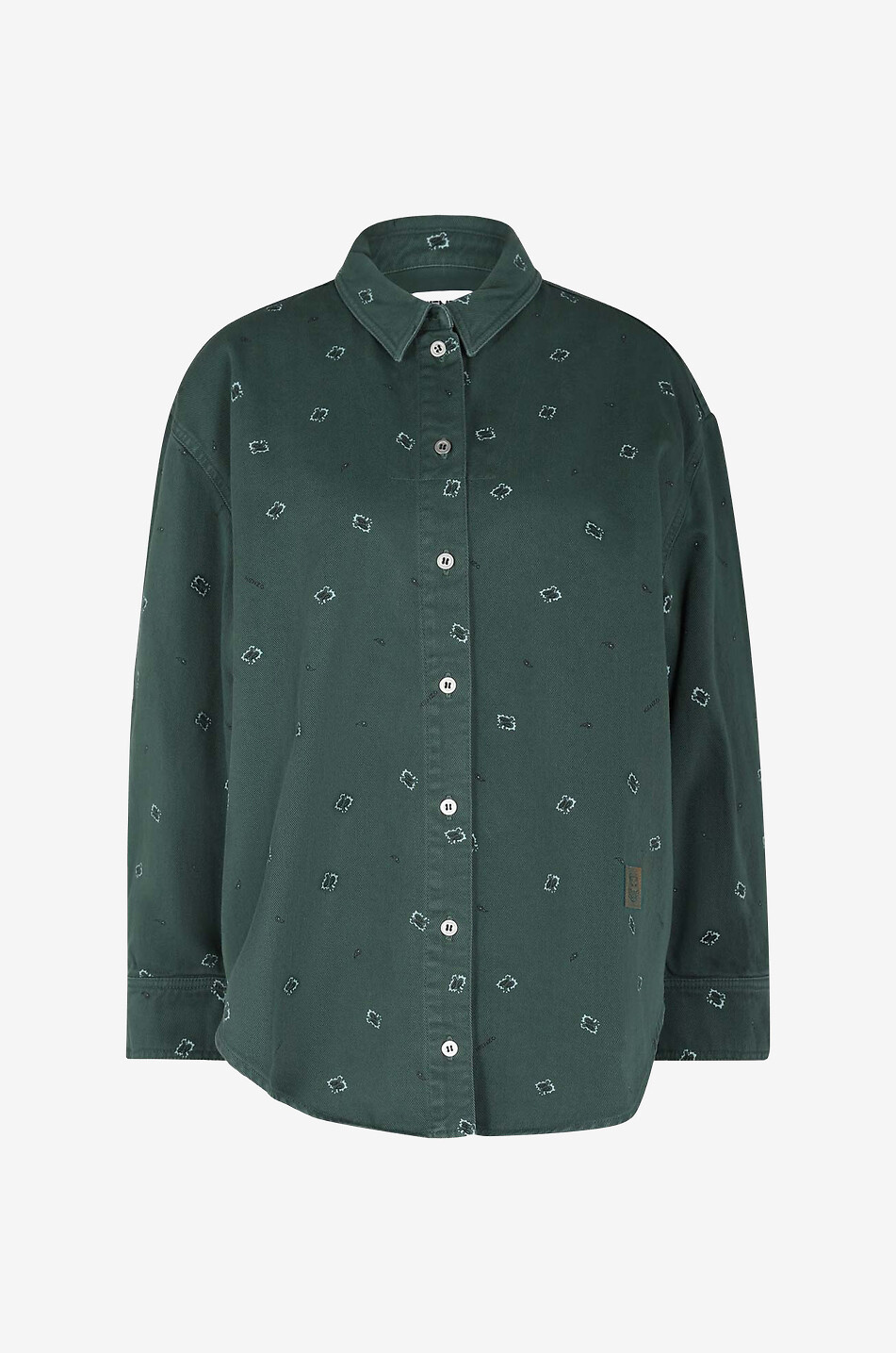 KENZO Surchemise en denim imprimé Bandana Femme VERT 1