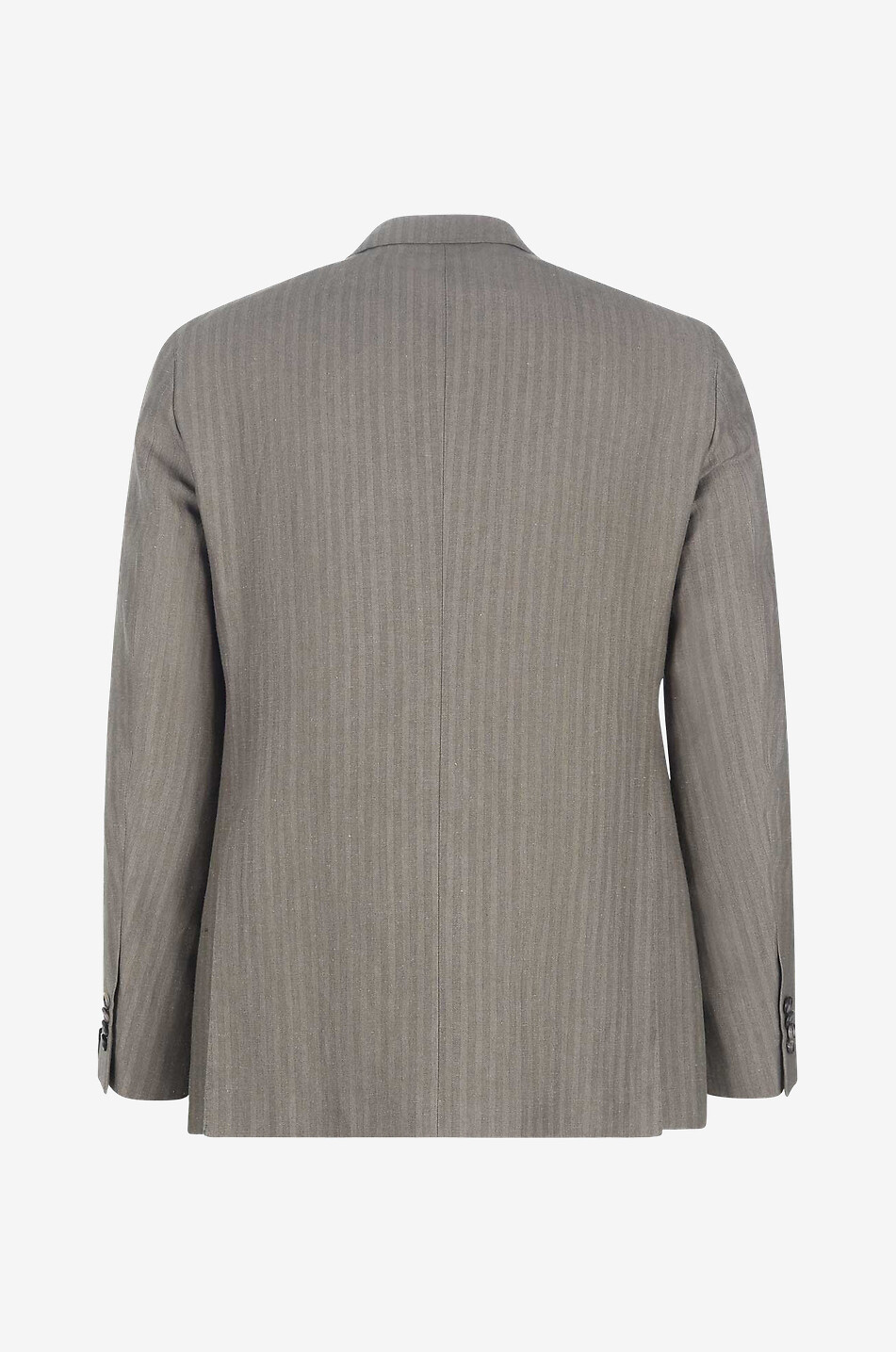 CARUSO Blazer rayé à boutonnage simple en coton et lin Aida Drop 7 R Homme VERT MOYEN 2