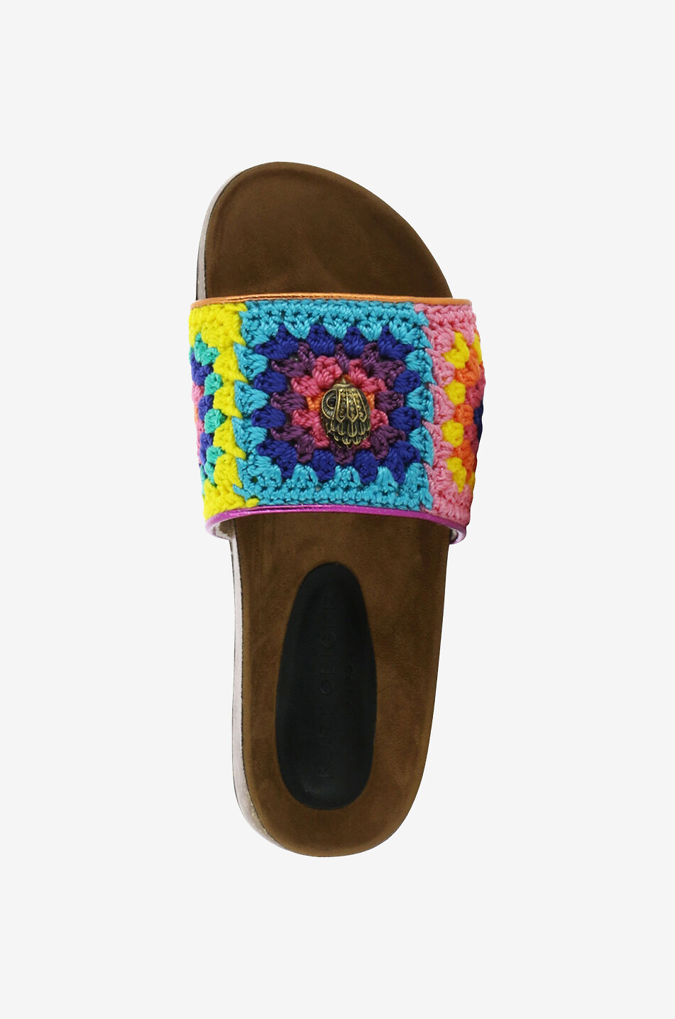 KURT GEIGER LONDON Ozark flat crochet slides Women MULTI COLOURED 5