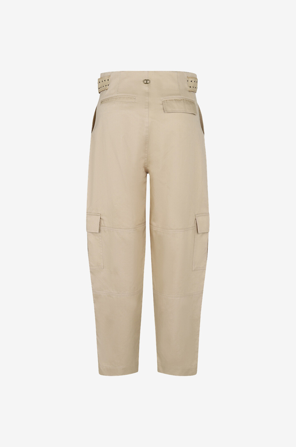 TWINSET Cargo carrot trousers in cotton Women BEIGE 2
