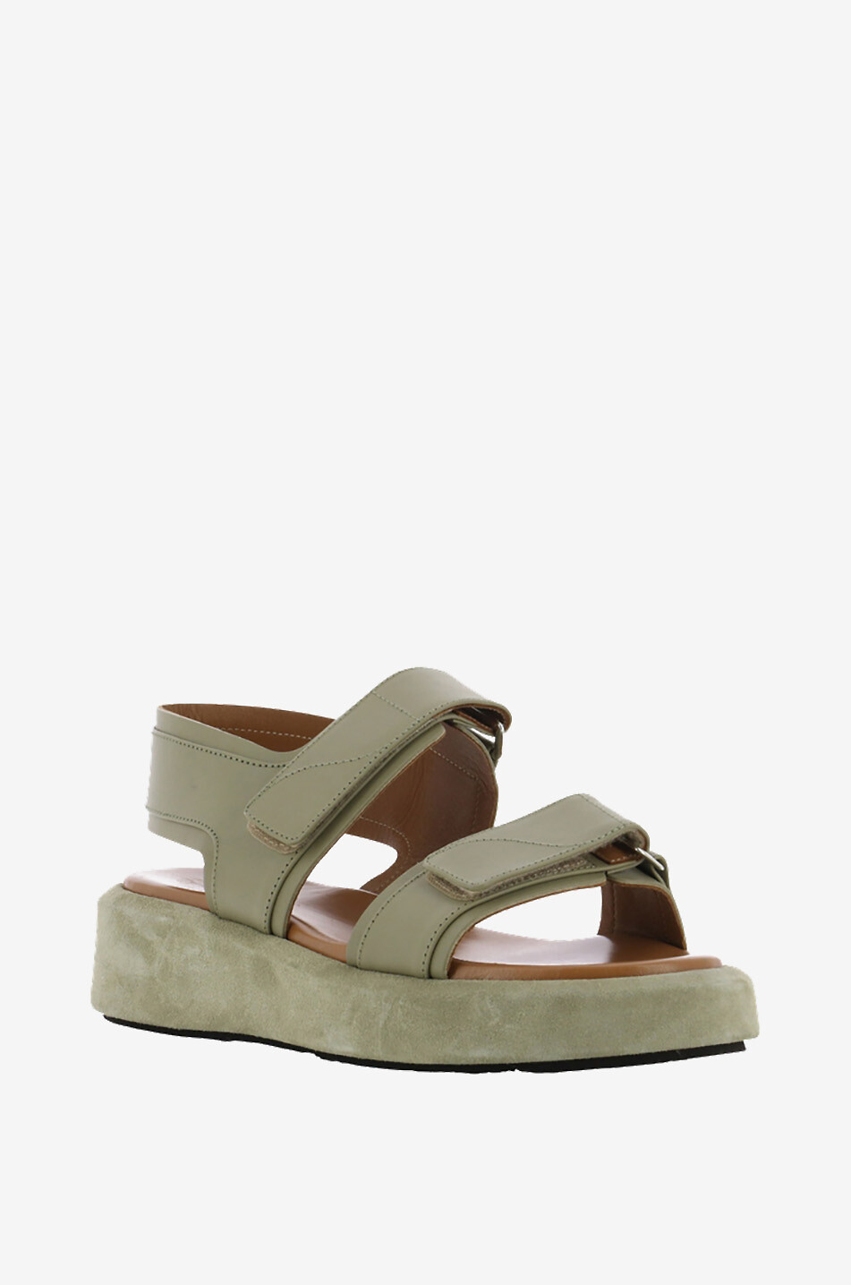 Sandales plates en cuir de vachette Varese