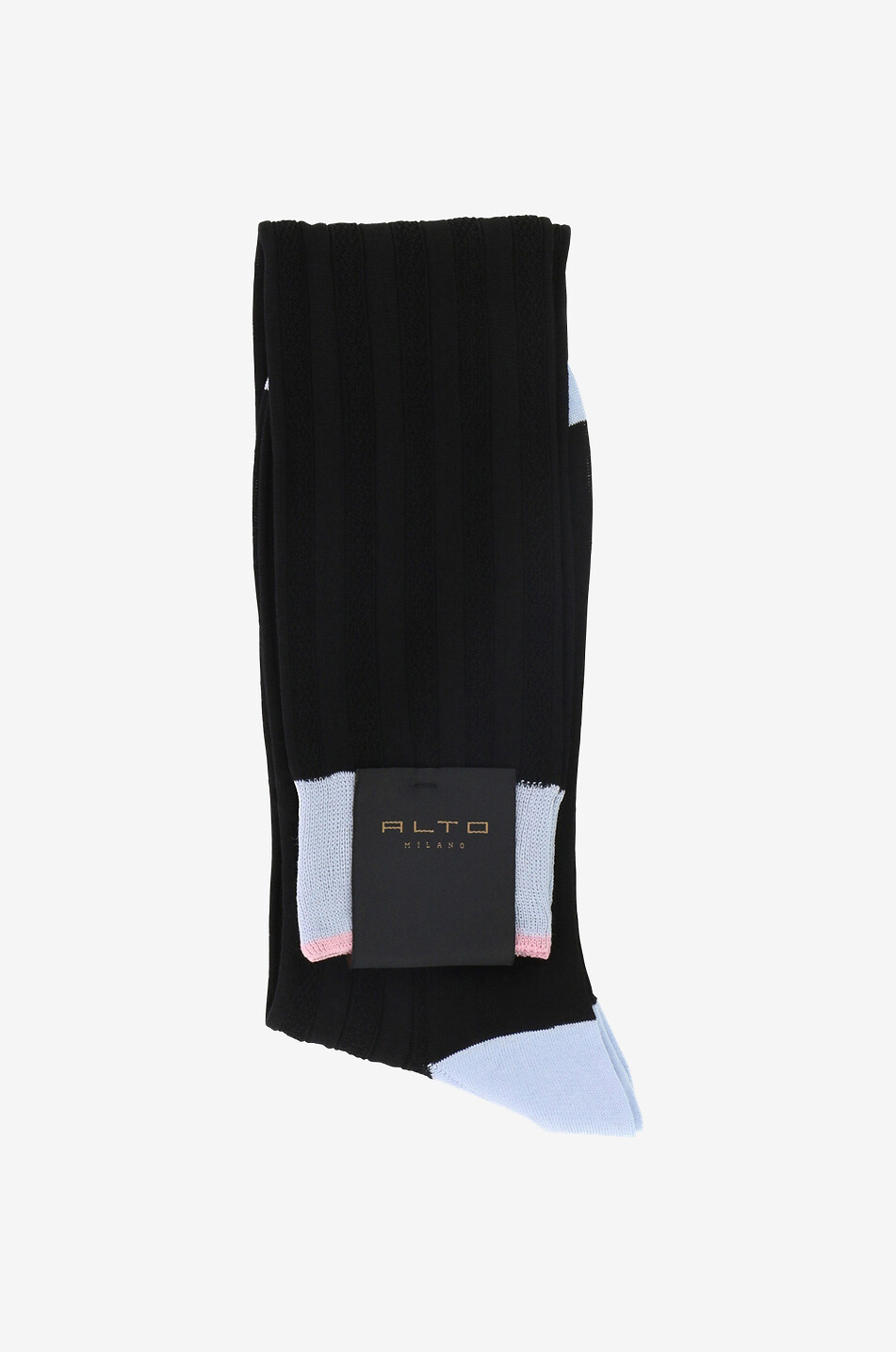 ALTO MILANO Chaussettes hautes tricolores Gastone Homme NOIR 1