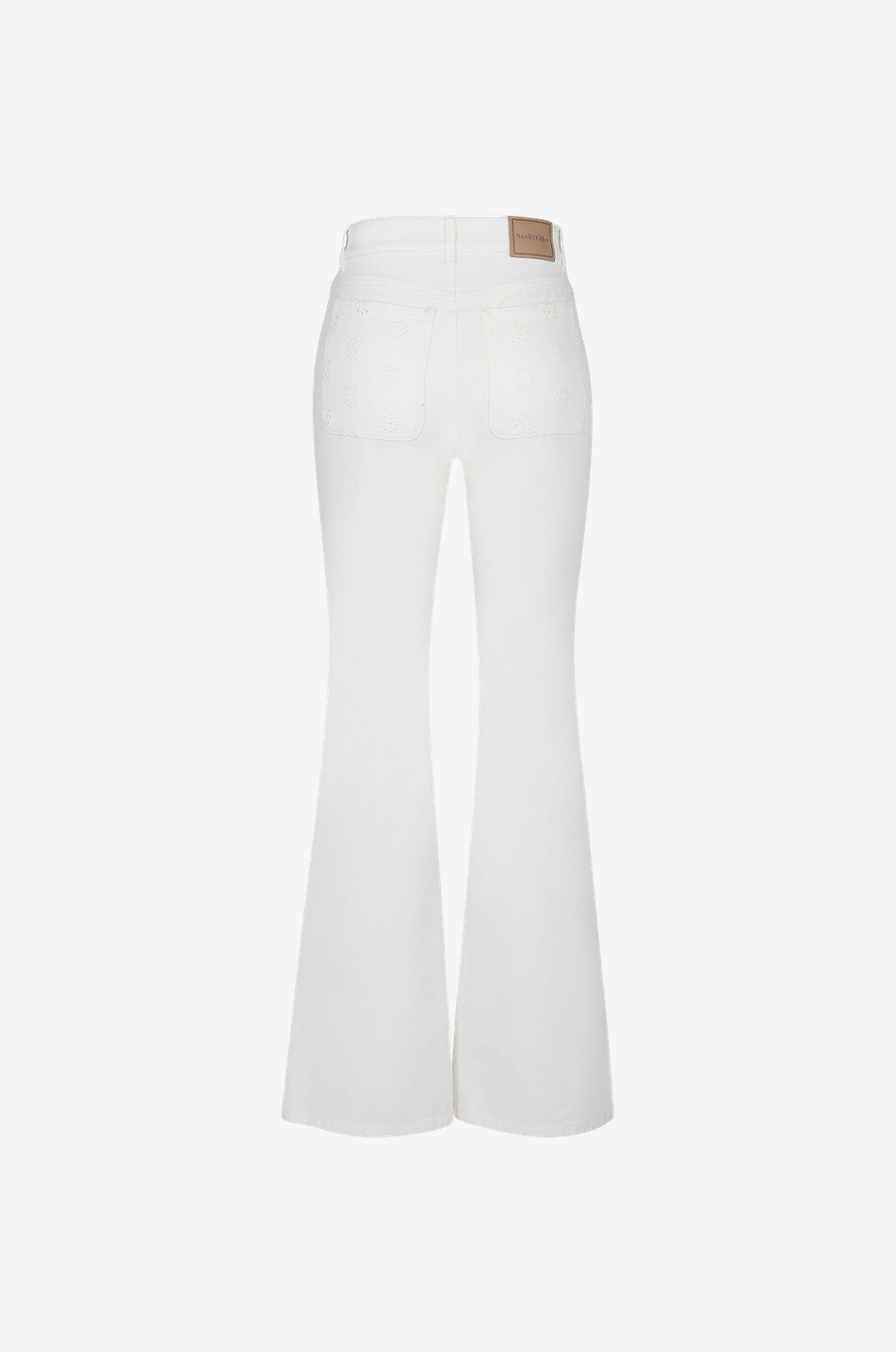 SEE BY CHLOE Ausgestellte Jeans mit Lochstickereien Emily Damen WEISS 2