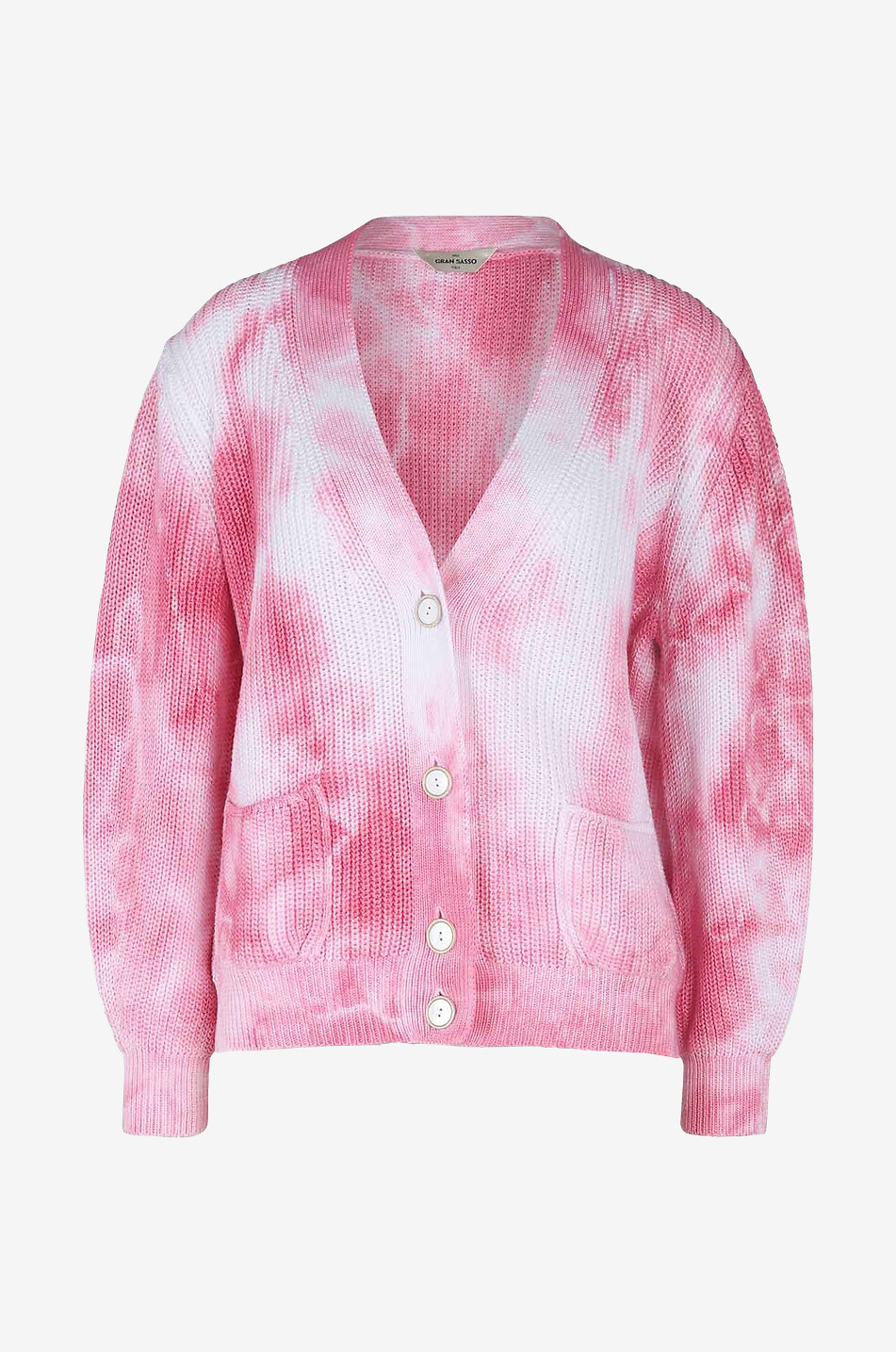 Cardigan aus Baumwolle mit Tie-Dye-Print
