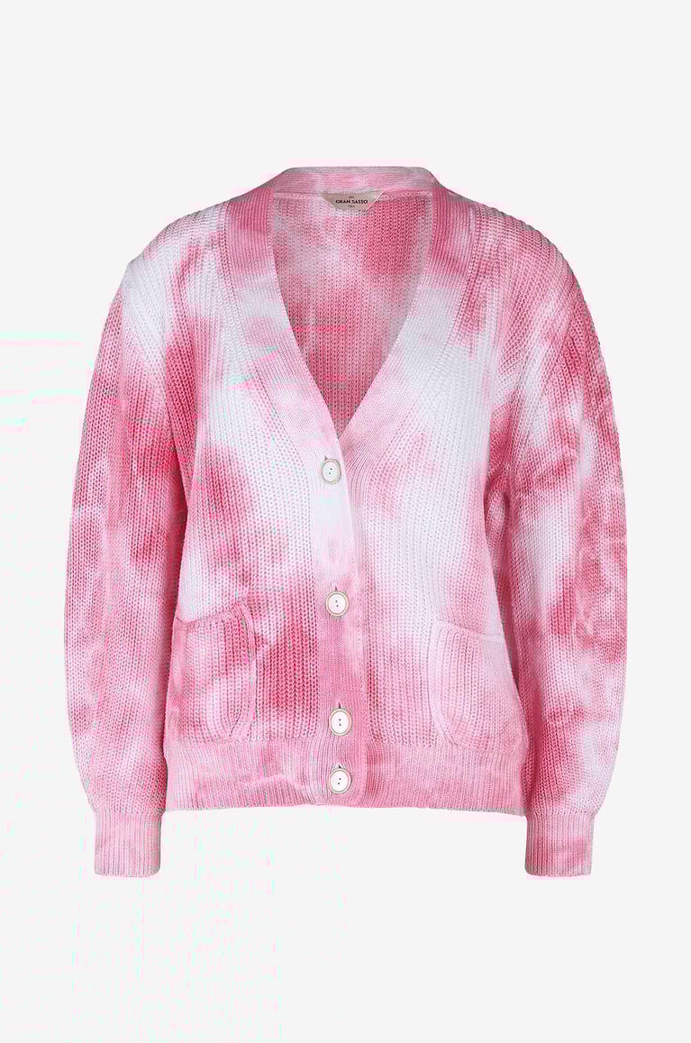 GRAN SASSO Cardigan aus Baumwolle mit Tie-Dye-Print Damen ROSA 1