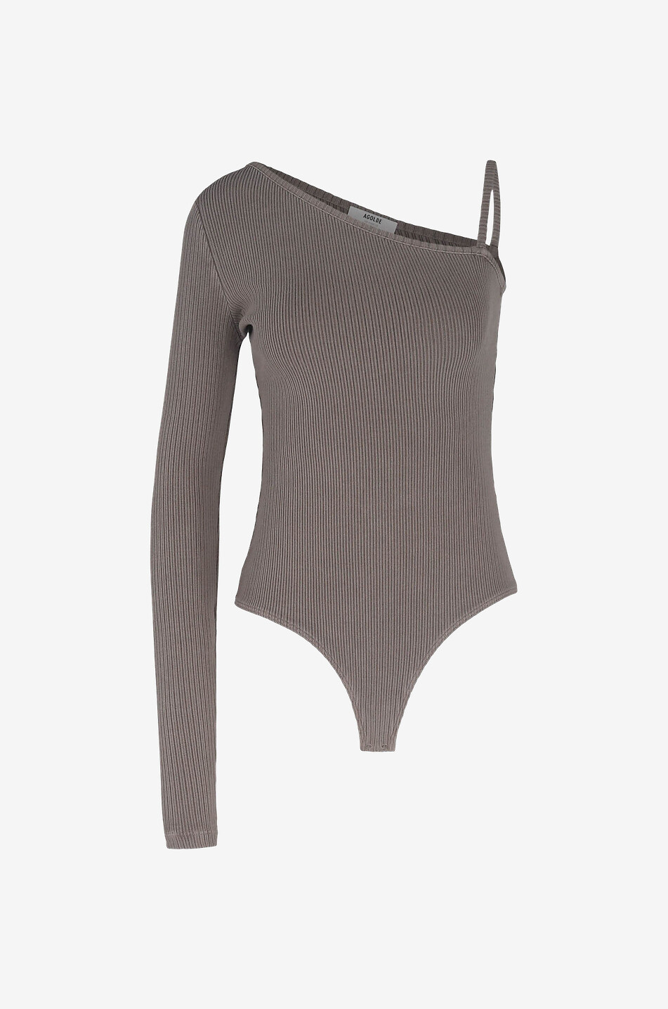 AGOLDE Langarm-Body aus Baumwoll-Mischgewebe One Shoulder Damen BEIGE 1