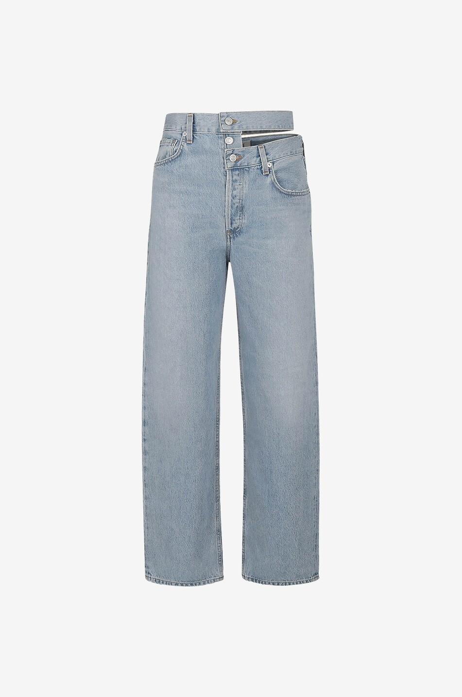 Gerade Baumwoll-Jeans Broken Waistband