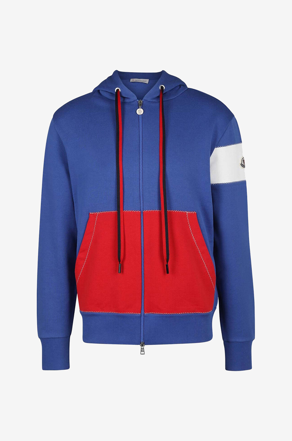 Colour block hooded zip up sweatshirt